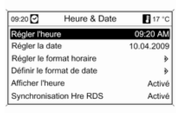 Réglages de l'heure et de la date